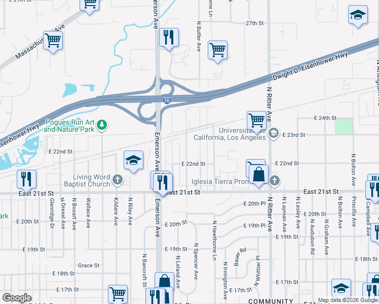 map of restaurants, bars, coffee shops, grocery stores, and more near 2229 North Spencer Avenue in Indianapolis