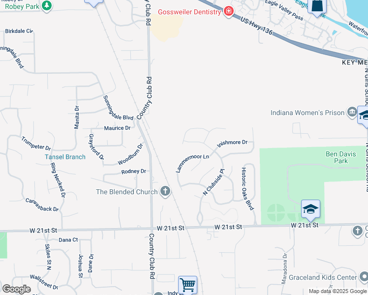 map of restaurants, bars, coffee shops, grocery stores, and more near 8162 Winterset Circle in Indianapolis