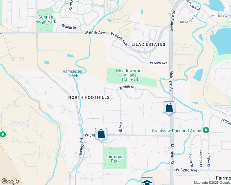 map of restaurants, bars, coffee shops, grocery stores, and more near 16341 West 56th Place in Golden