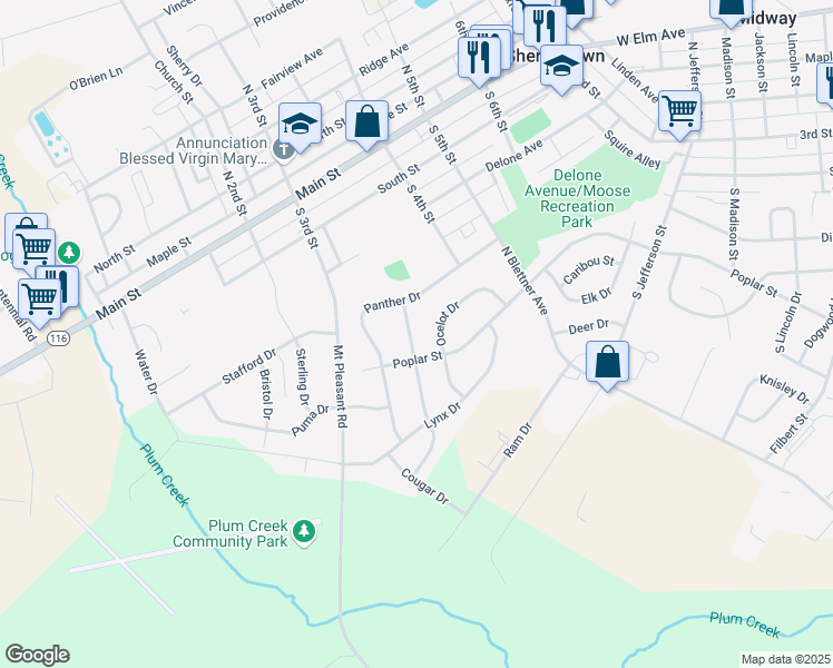 map of restaurants, bars, coffee shops, grocery stores, and more near 130 Cheetah Drive in Hanover