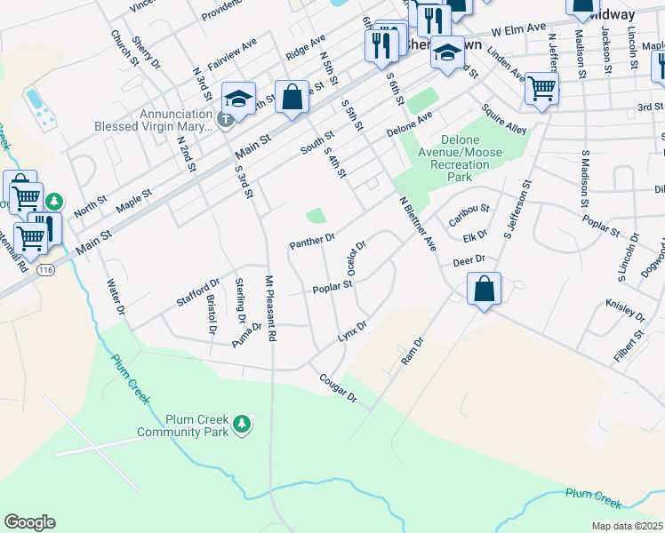 map of restaurants, bars, coffee shops, grocery stores, and more near 130 Cheetah Drive in Hanover