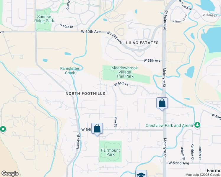 map of restaurants, bars, coffee shops, grocery stores, and more near 16341 West 56th Place in Golden