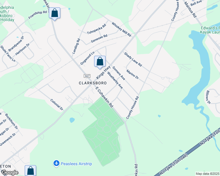 map of restaurants, bars, coffee shops, grocery stores, and more near 283 Academy Street in Clarksboro