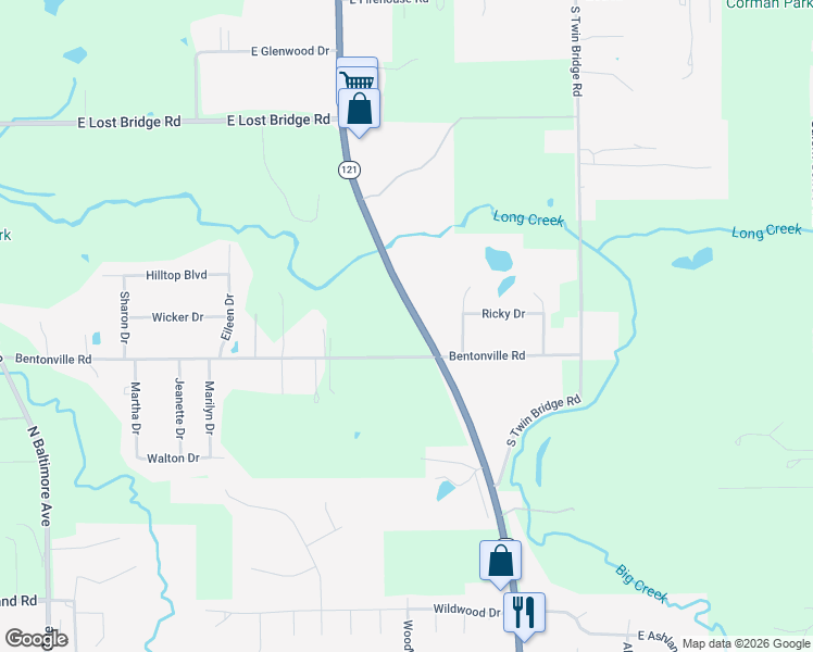 map of restaurants, bars, coffee shops, grocery stores, and more near 3335 South Mount Zion Road in Long Creek