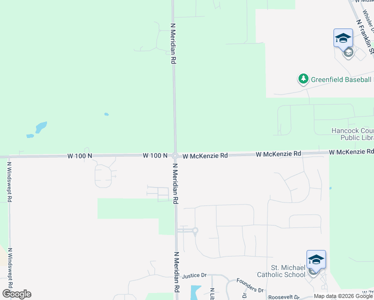 map of restaurants, bars, coffee shops, grocery stores, and more near 2171 West McKenzie Road in Greenfield