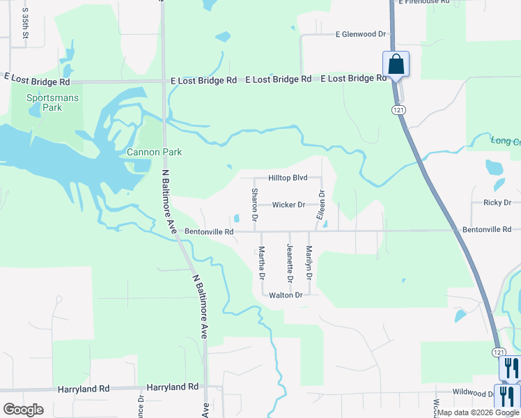map of restaurants, bars, coffee shops, grocery stores, and more near 4501 Wicker Drive in Decatur