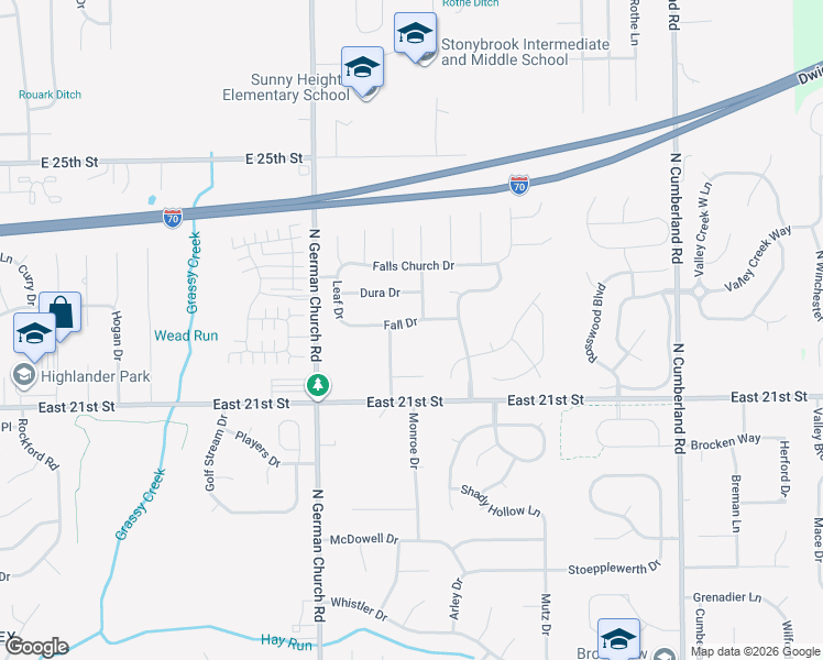 map of restaurants, bars, coffee shops, grocery stores, and more near 11151 Fall Drive in Indianapolis