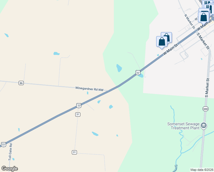 map of restaurants, bars, coffee shops, grocery stores, and more near 300 Winegardner Road Northwest in Somerset