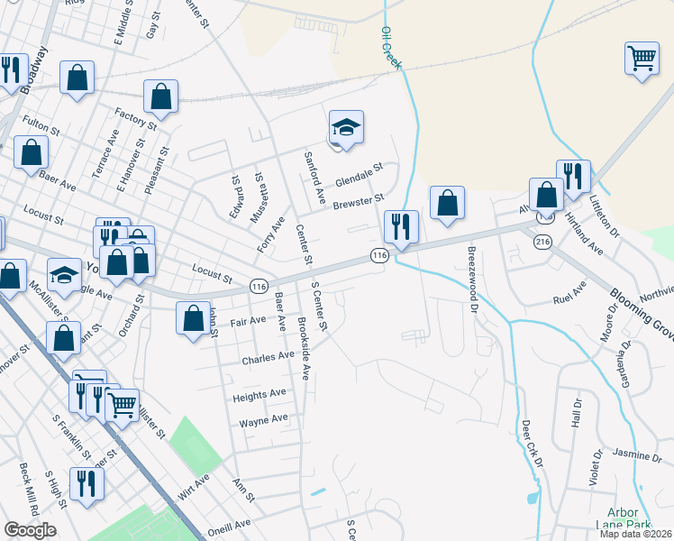 map of restaurants, bars, coffee shops, grocery stores, and more near 839 York Street in Hanover