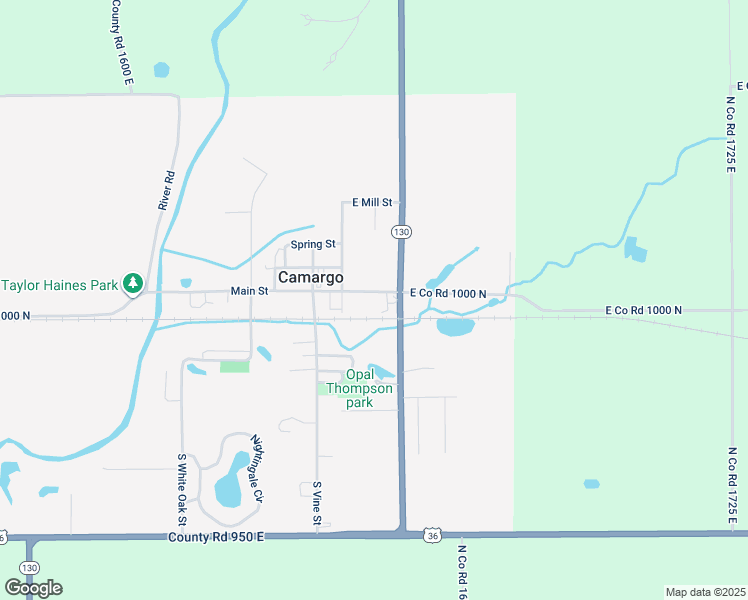 map of restaurants, bars, coffee shops, grocery stores, and more near 215 East Main Street in Camargo