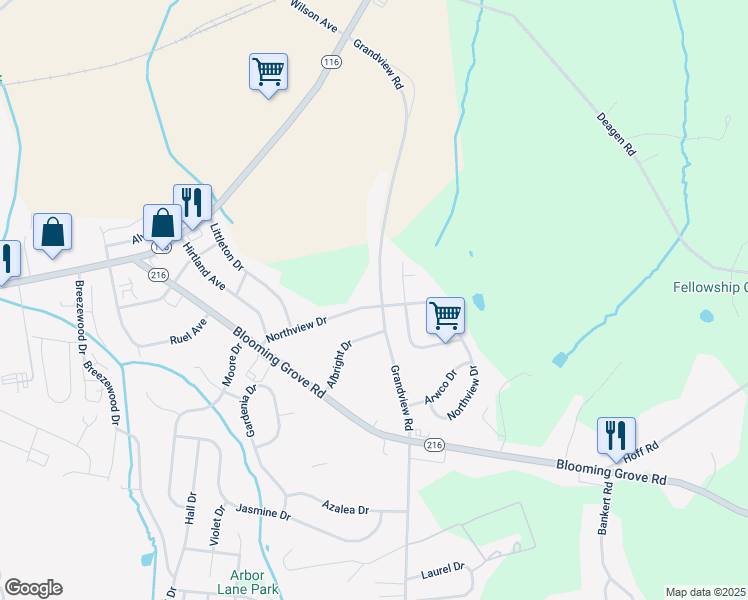 map of restaurants, bars, coffee shops, grocery stores, and more near 52 Northview Drive in Hanover