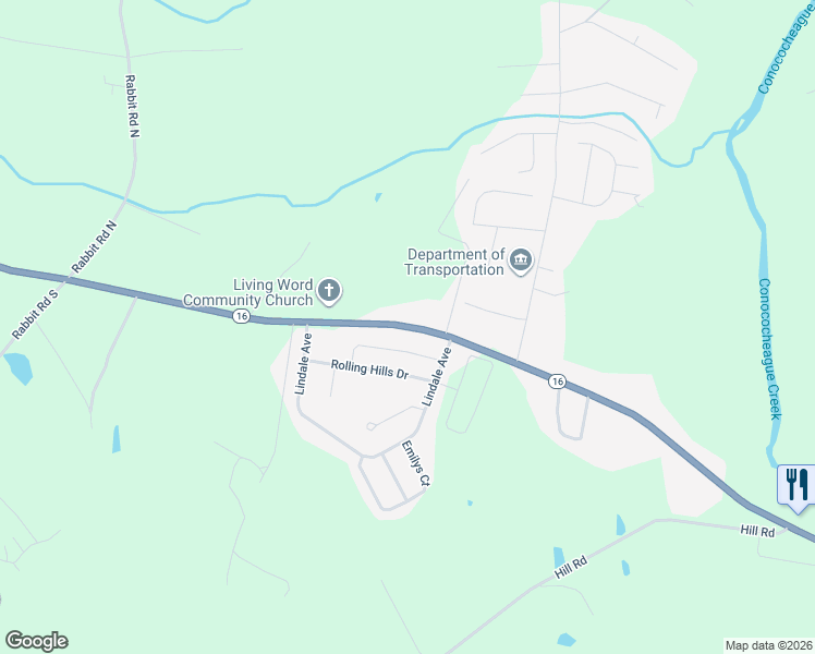 map of restaurants, bars, coffee shops, grocery stores, and more near 3716 Buchanan Trail West in Greencastle