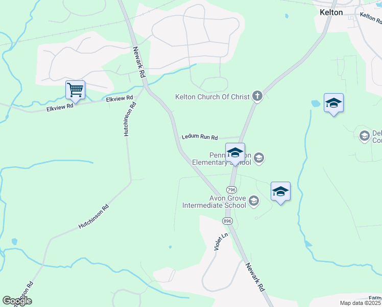 map of restaurants, bars, coffee shops, grocery stores, and more near 2754 Newark Road in West Grove