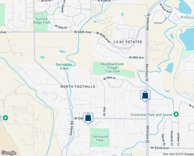 map of restaurants, bars, coffee shops, grocery stores, and more near 16341 West 56th Place in Golden