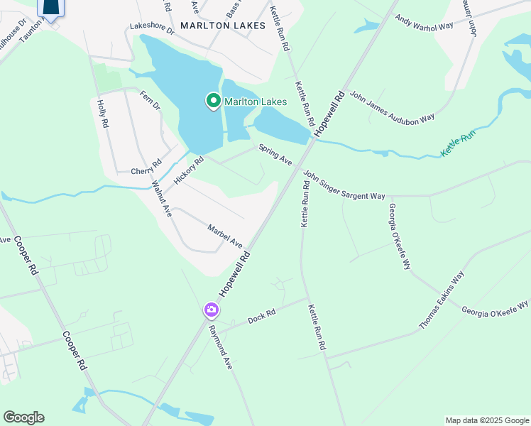 map of restaurants, bars, coffee shops, grocery stores, and more near 680 Hopewell Road in Evesham