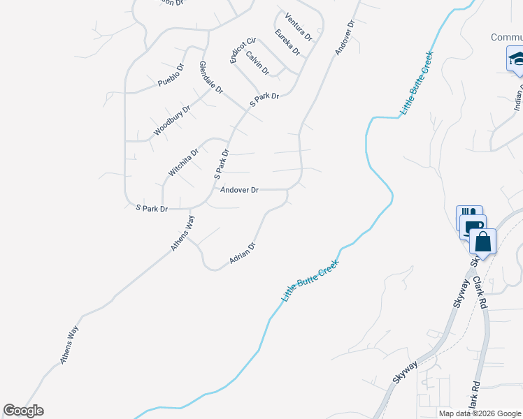 map of restaurants, bars, coffee shops, grocery stores, and more near 13505 Adrian Drive in Magalia