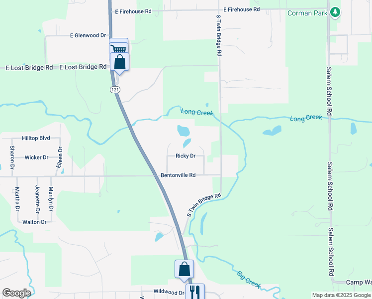 map of restaurants, bars, coffee shops, grocery stores, and more near 5301-5499 Ricky Dr in Decatur