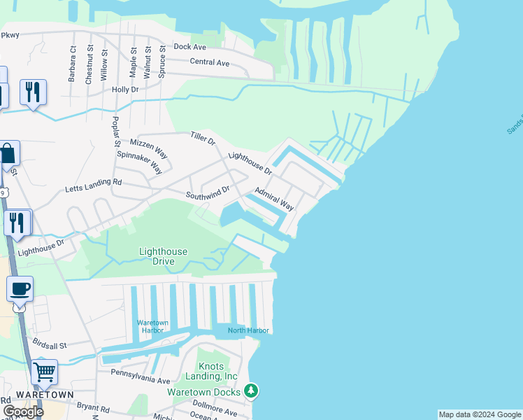 map of restaurants, bars, coffee shops, grocery stores, and more near 81 Tiller Drive in Ocean Township