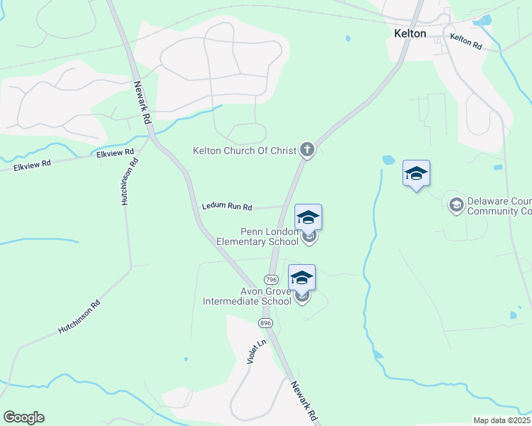 map of restaurants, bars, coffee shops, grocery stores, and more near 3 Ledum Run Road in West Grove