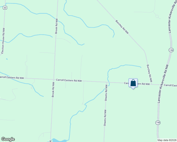 map of restaurants, bars, coffee shops, grocery stores, and more near 1716 Carroll Eastern Road Northwest in Lancaster