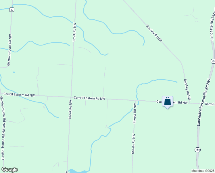map of restaurants, bars, coffee shops, grocery stores, and more near 1716 Carroll Eastern Road Northwest in Lancaster