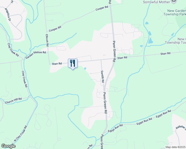 map of restaurants, bars, coffee shops, grocery stores, and more near 129 Santilli Road in Landenberg