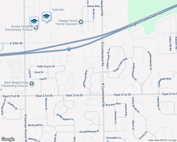 map of restaurants, bars, coffee shops, grocery stores, and more near 2264 Rosswood Boulevard in Indianapolis