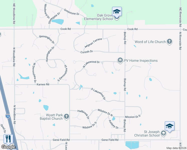 map of restaurants, bars, coffee shops, grocery stores, and more near 5421 North Pointe Drive in Saint Joseph