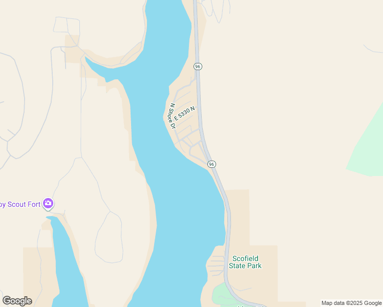 map of restaurants, bars, coffee shops, grocery stores, and more near 5182 North 970 East in Scofield