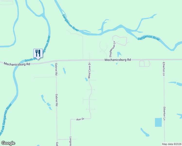 map of restaurants, bars, coffee shops, grocery stores, and more near 21-23 Wind Cave Drive in Springfield