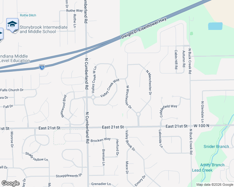 map of restaurants, bars, coffee shops, grocery stores, and more near 2265 Valley Creek East Lane in Indianapolis