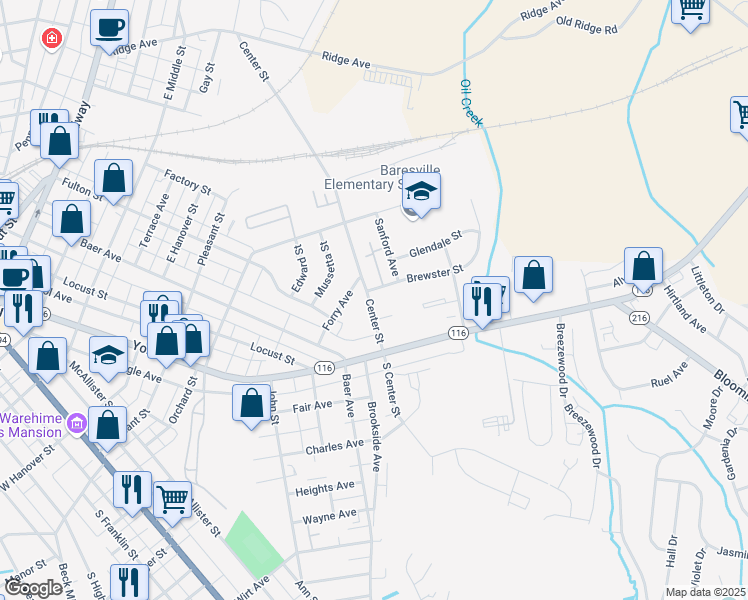 map of restaurants, bars, coffee shops, grocery stores, and more near 38 Center Street in Hanover