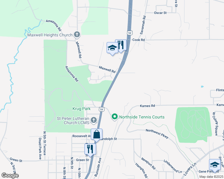 map of restaurants, bars, coffee shops, grocery stores, and more near 4003 Saint Joseph Avenue in Saint Joseph