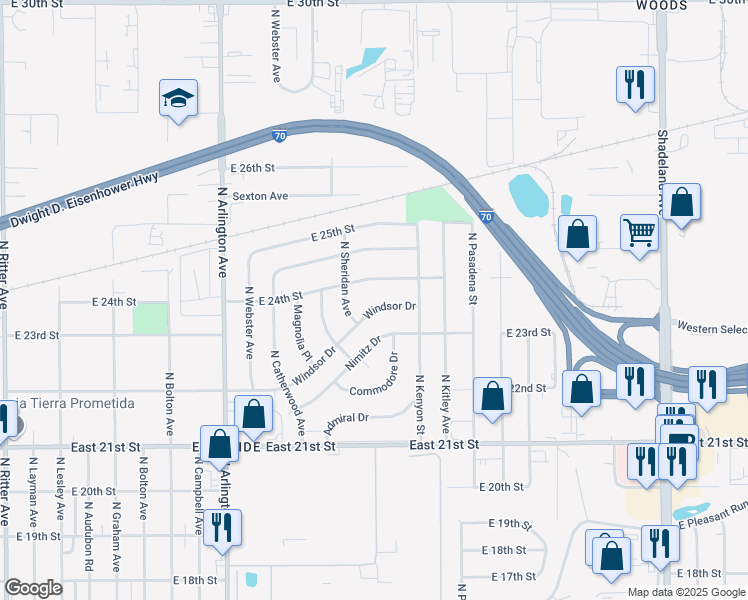map of restaurants, bars, coffee shops, grocery stores, and more near 6232 Windsor Dr in Indianapolis