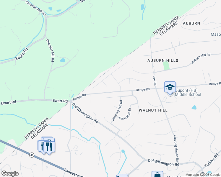 map of restaurants, bars, coffee shops, grocery stores, and more near 55 Laurel Court in Hockessin