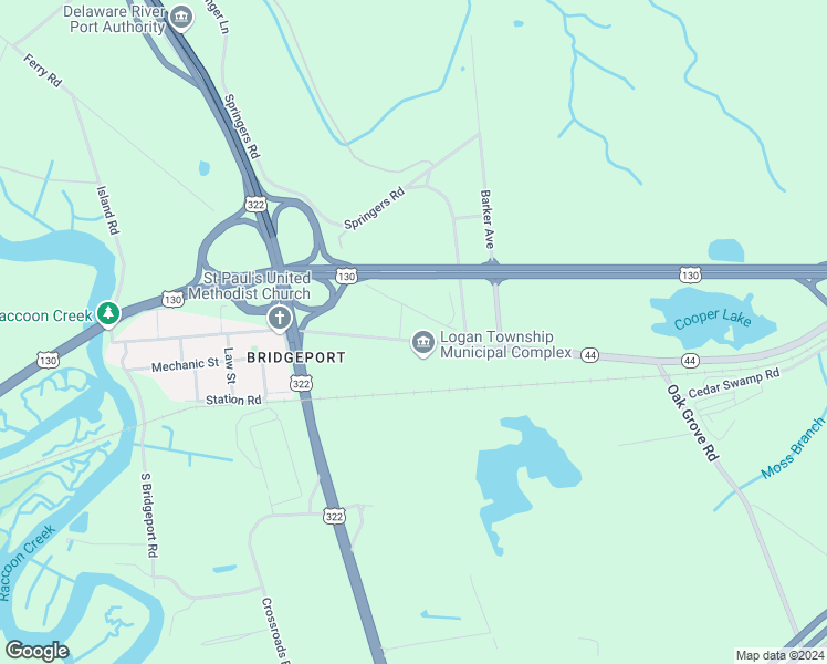 map of restaurants, bars, coffee shops, grocery stores, and more near 1 Steelman Avenue in Logan Township