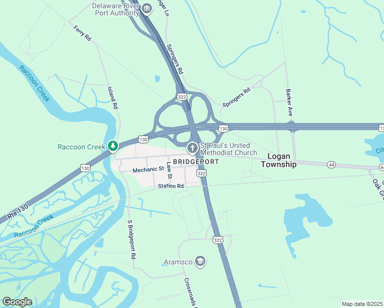 map of restaurants, bars, coffee shops, grocery stores, and more near in Logan Township