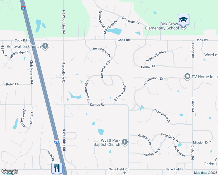 map of restaurants, bars, coffee shops, grocery stores, and more near 4216 Kensington Drive in Saint Joseph