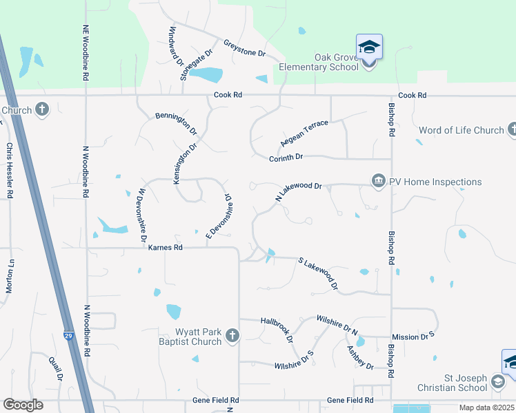map of restaurants, bars, coffee shops, grocery stores, and more near 4606 North Lakewood Drive in Saint Joseph