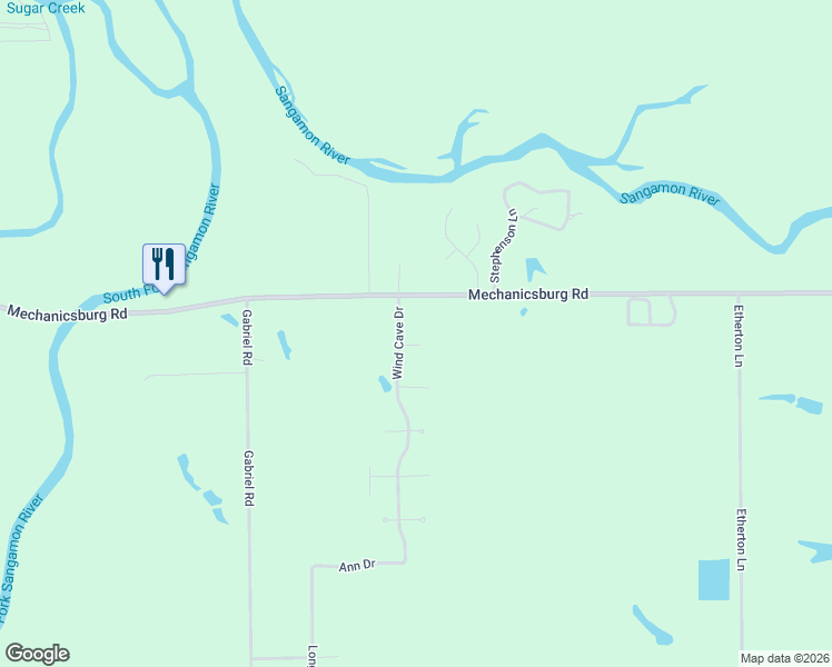 map of restaurants, bars, coffee shops, grocery stores, and more near 21-23 Wind Cave Drive in Springfield