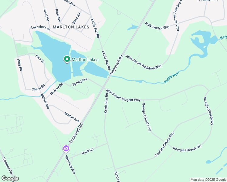 map of restaurants, bars, coffee shops, grocery stores, and more near 5 John Singer Sargent Way in Evesham
