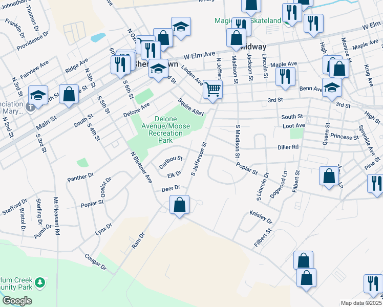 map of restaurants, bars, coffee shops, grocery stores, and more near 608 Poplar Street in Hanover