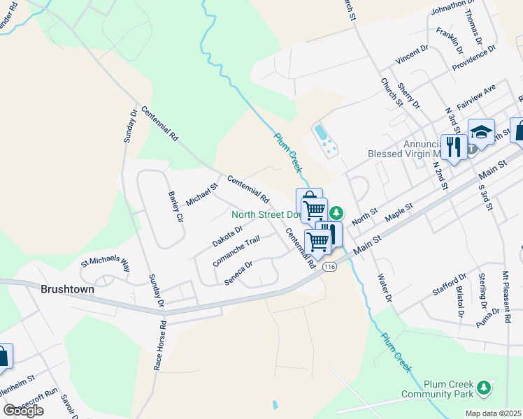 map of restaurants, bars, coffee shops, grocery stores, and more near 11 Dakota Drive in Hanover