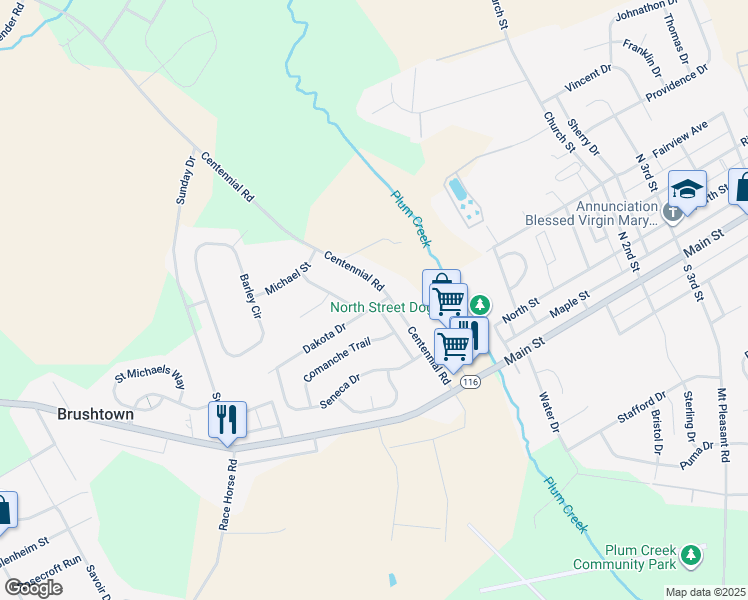 map of restaurants, bars, coffee shops, grocery stores, and more near 11 Dakota Drive in Hanover