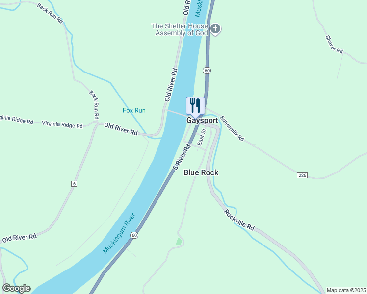 map of restaurants, bars, coffee shops, grocery stores, and more near 9049 South River Road in Blue Rock