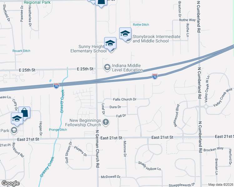 map of restaurants, bars, coffee shops, grocery stores, and more near 2353 Bremhaven Court in Indianapolis