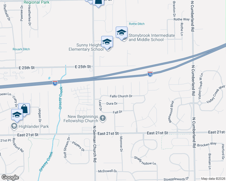 map of restaurants, bars, coffee shops, grocery stores, and more near 2353 Bremhaven Court in Indianapolis