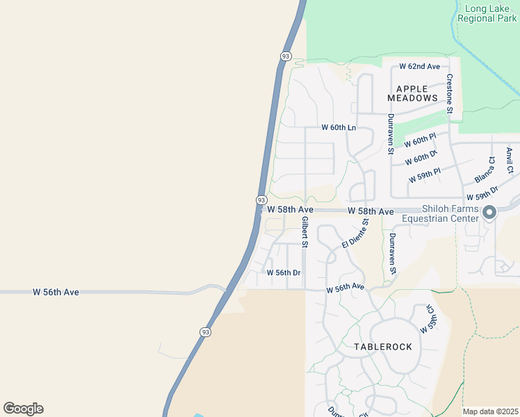 map of restaurants, bars, coffee shops, grocery stores, and more near Hwy 93 & W 58th Ave in Golden