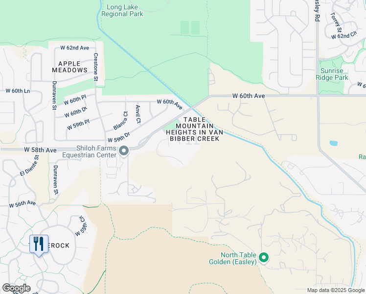 map of restaurants, bars, coffee shops, grocery stores, and more near 18338 West 58th Place in Golden