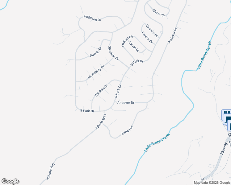 map of restaurants, bars, coffee shops, grocery stores, and more near 13605 South Park Drive in Magalia